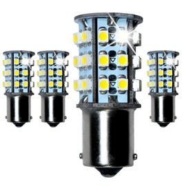 HQRP 4-Pack BA15s Bayonet Base 30 LEDs SMD 3528 LED Bulb Warm White Compatible with #1141#1156 Jayco RV Interior/Porch Lights Replacement