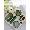 LaMarriti Green Bathroom Accessories Set, 5Pcs Clear Glass Bathroom Accessories,