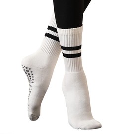 FASECKS Antiskid Yoga Socks,Grip Non Slip Long Socks for Pilates, Barre, Martial, Arts Fitness, Dance for Women