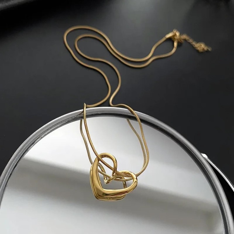 Collares para Mujer Chapado en Oro 18K, Collar de Corazón,