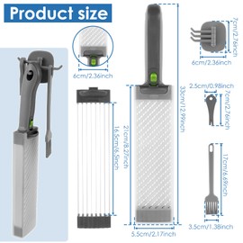 Fresh Meat Slicer - Stainless Steel Manual Fresh Meat Cutter Efficient Meat Cleaver Slicer Nonslip Fresh Meat Cutter Thickness Adjustable 2 or 4 mm for Beef Pork Kitchens (Grey)