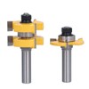 2Pcs Tongue Groove Router Bit T Shape 3 Teeth 1