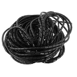 Copapa Spiral Wrap 21M 68 Ft PE Black Polyethylene Cable Wrap 6mm 1/4'' for Computer, Car Cable (Black, 21M/68Ft)