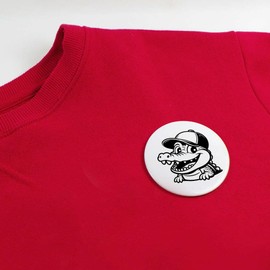 Azeeda 58mm 'Süßer Alligator' Pin Knopf-Abzeichen (BB00139591)