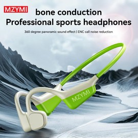 MZYMI Upgrade Wireless True Bone Conduction Headphones IPX6 i18PRO Open-Ear Painless Waterproof Bluetooth5.4 Headset HiFi Earphones for Sports, Running, Gym, Hiking, Cycling (Green)