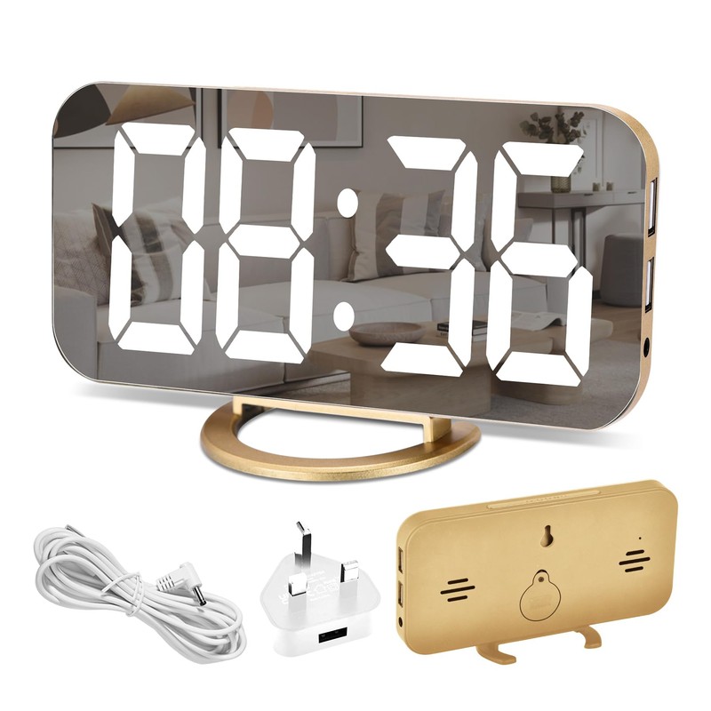 U-picks Digital Alarm Clock, 6.5" Large LED Display with Brightness