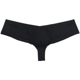 OROCOJUCO 4-Pack Men's Modal Cheeky Shorts Briefs Brazilian Bikini Underwear Skimpy Boxer Brief Bulge Pouch Brazilian Bikini Trunk Black XL