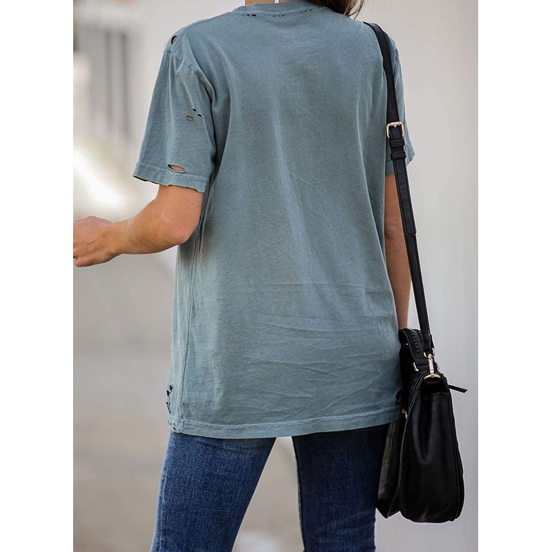 INFITTY Women's Funny Printed T Shirts Vintage Graphic Tees Distressed