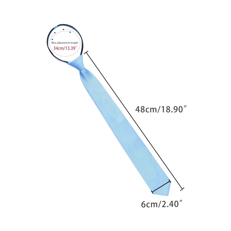 [Allegra K] Men's Necktie Low Tie Flat Stripe Adjustable Zipper
