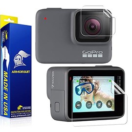 [4 Pack] ArmorSuit MilitaryShield 2 Lens Protector + 2 Anti-Glare Screen Protector Designed for GoPro Hero 7 (2018 Release) (Max Coverage) Anti-Bubble Matte Film