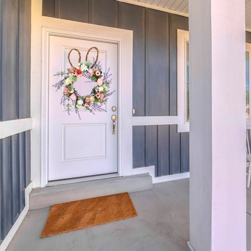 Bunny Egg Easter Wreath Simulation Lavender Wreath Decoration for Door