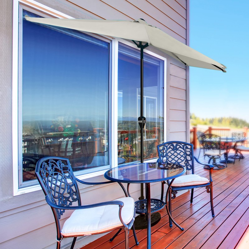 Half Umbrella Outdoor Patio Shade - 9 ft Patio Umbrella