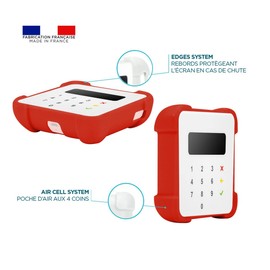 Mobilis ShockProof Case for SumUp Air Car Reader - Payment Terminal Bumper Cover with Raised Edges - Red