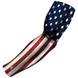 B-Driven Premium Pro-Fit Sports Compression Arm Sleeve (Single) Patriotic Designs Baseball Arm Sleeves - Men Women Youth