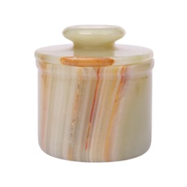 Butter Crock with Lid, Soft Spreadable Butter keeper, Marble French Butter Keeper to Leave On Counter, Butter Dish, Home and Kitchen Decor for Countertop (Onyx)