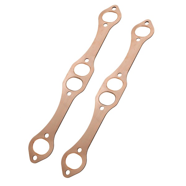 LucaSng A Pair SBC Oval Port Copper Header Exhaust Gasket Seal for Chevy SB 327 305 350 383 Reusable Exhaust Manifold Gasket Set