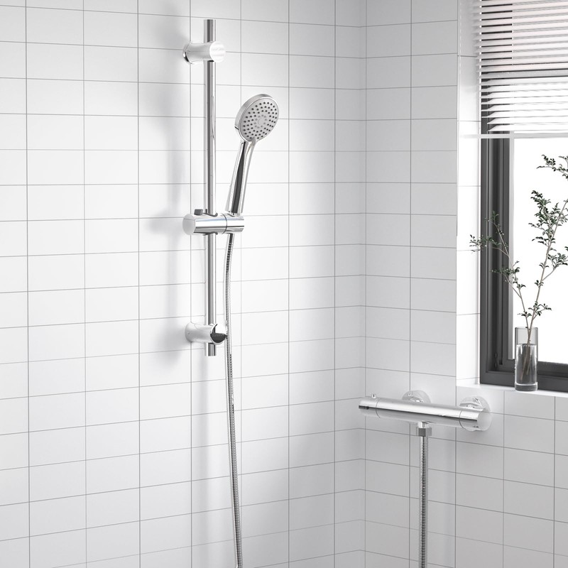 SAMODRA Shower Riser Rail with Adjustable Shower Head Holder,66 cm