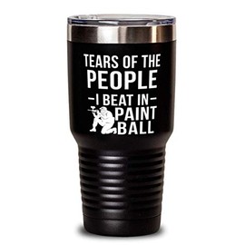 ODDITEES Funny Paintballer Tumbler Tears Of The People I Beat In Paintball Tumbler 30oz Stainless Steel Black