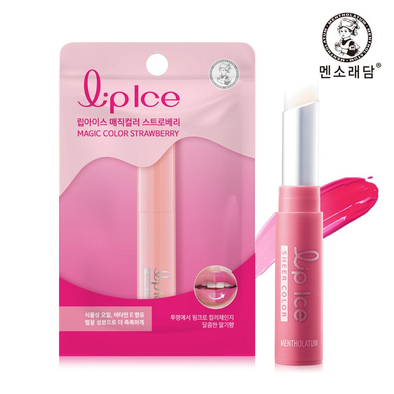Mentholatium 멘소래담 립아이스 매직컬러 스트로베리+틴티드레드+스칼렛 Mensoldam Lip Ice Magical Color