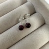 Sterling Silver & 4mm Garnet Stone Stud Earrings