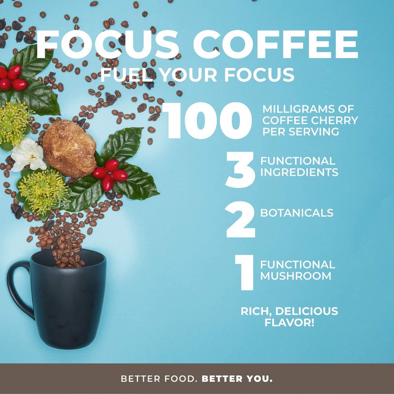 Laird Superfood Focus Coffee, Medium Roast Ground Coffee Infused with