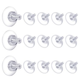 GOWTX 15Pcs Round Threads Suction Cups, Mushroom Head Suction Pads, Plastic Sucker Pads Without Hooks, Strong PVC Suction Cups with Knurled Nut, Anti-Collision Suction Cup for Kitchen Bathroom Car