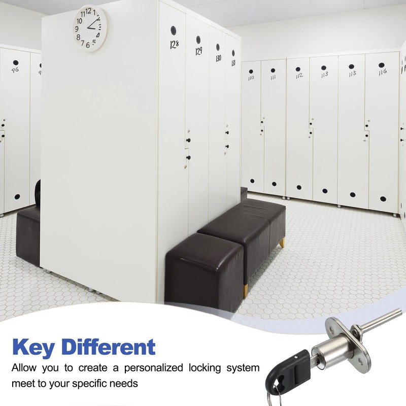 MECCANIXITY Drawer Lock with Keys, 16mm(5/8") Steel File Cabinet Lock