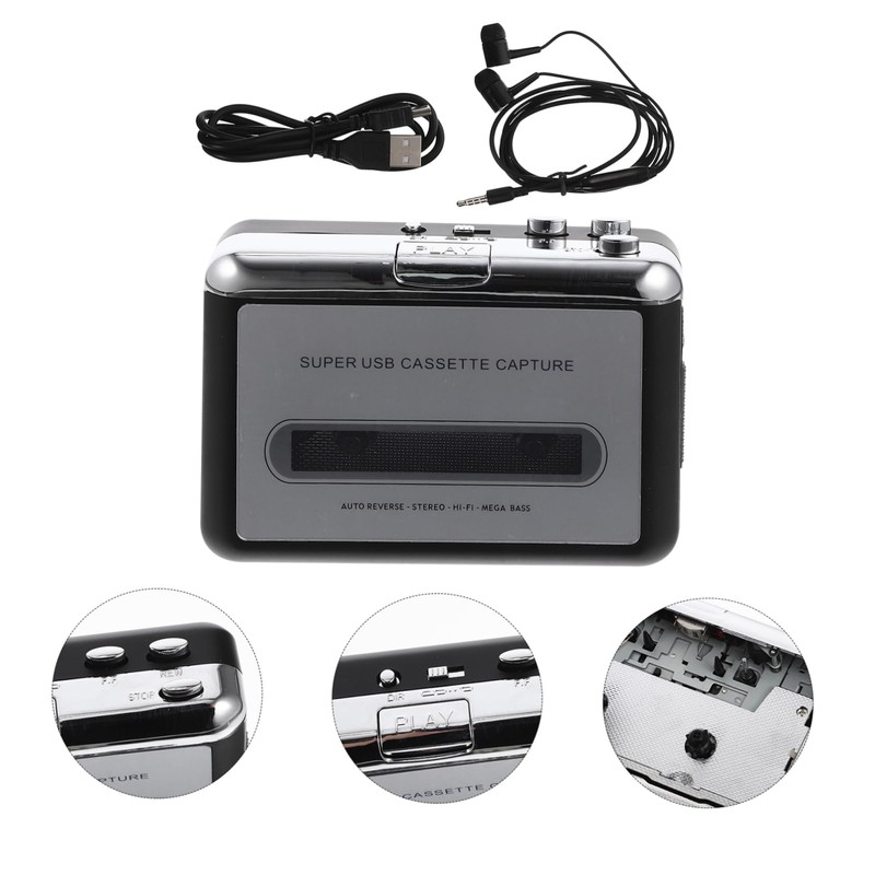 Operitacx High Fidelity Portable USB Cassette Tape Converter Compact Music