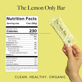 Truvani Plant Based Snack Bars | Lemon Bar 12 Pack | 6g Protein | USDA Organic and Vegan | The Only Bar | Dairy, Soy, and Gluten Free | Individually Wrapped