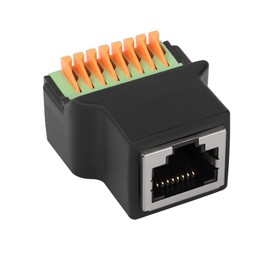 QIANRENON RJ45 to 8 Pin Quick Connector Solderless Adapter RJ45 8P8C Female to 8 Pin Terminal Network Connector RJ45 Quick Spring Terminal Crimp Extension for CAT5/6/7 Audio Analog GPIO