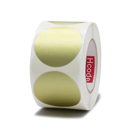 Hcode 1.5 Inches Metallic Gold Blank Labels Round Adhesive Dots Labels 500 Pcs Not Thermal Printable