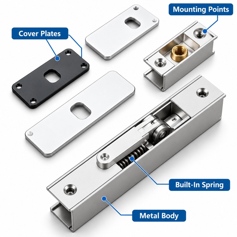 Automatic Hydraulic Door Closer, Adjustable Soft Close Buffer with Aluminum