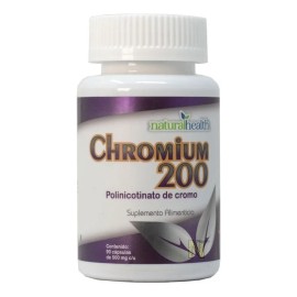 Polinicotinato De Cromo 200mg 90 Cápsulas Natural Health