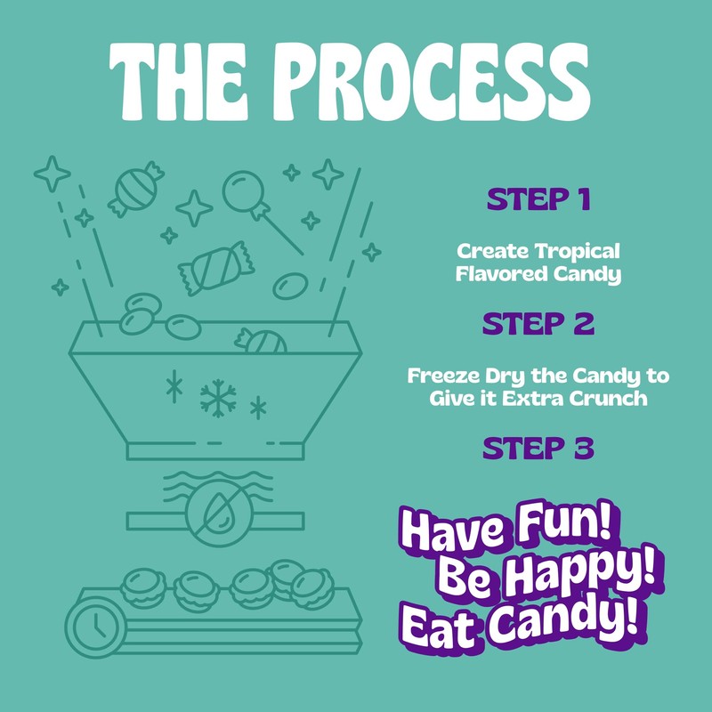 Freeze Dried Tropical Gummy Bears, Crazy Candy Maui Munchers -