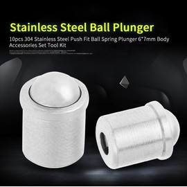 10pcs Spring Plunger Ball 6 x 7 mm Push Fit Ball Spring Smooth Plunger Stainless Steel Ball Drive Spring Plungers Set Tool Kit
