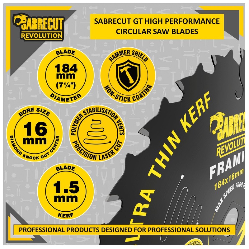 1 x SCCSN16184_24 SabreCut 184mm 24T x 16mm Bore High