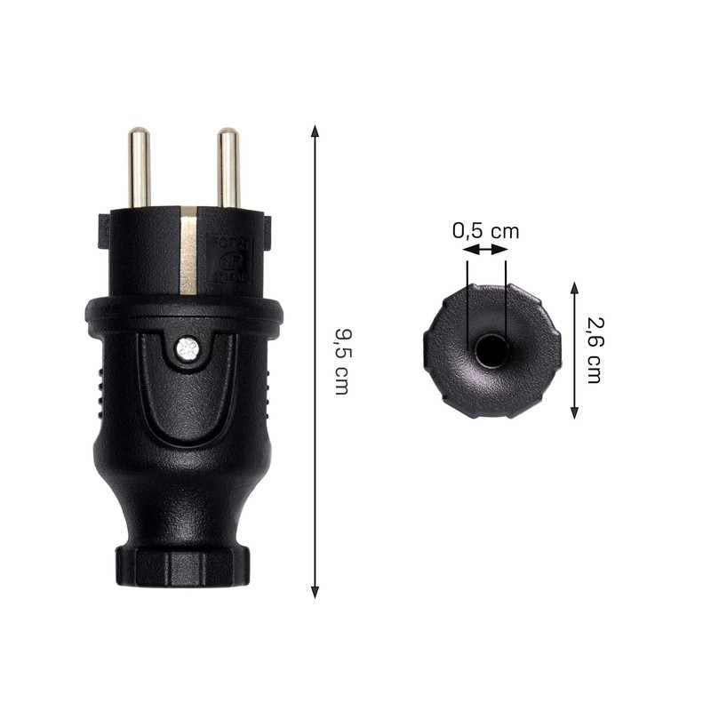 feletec Schuko Plug 230 V Power Plug for Outdoor Use