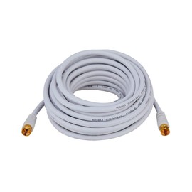 Cables Direct Online Coaxial Cable 50FT White Coax RG6 Male F Type Extension Wire Digital Audio Video for Indoor and Outdoor Satellite Dish Cable TV Antenna