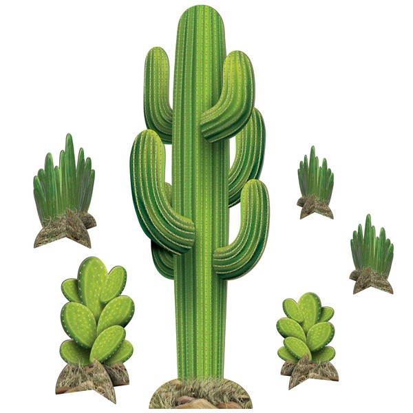 Beistle 6 Piece 13" - 6' 6.25" Cardboard Cacti Photo