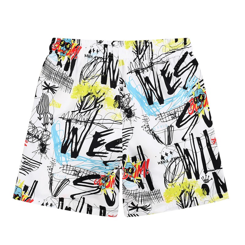 MADHERO Mens Swim Trunk Funny Pattern Bathing Suit with Mesh