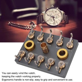 Cimenn Watch Winder Tool, Alloy Steel Watch Mainspring Winding Winder Accessory Wristwatch Repairing Tool