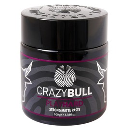 CrazyBull Hair Play Hard Strong Matte Paste - Volumizing Hair Products - Cruelty-Free Styling Cream with Melon Scent - No Flake Hair Paste - 3.38 oz