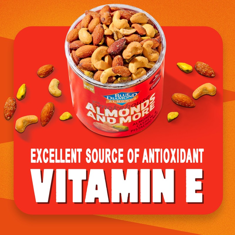 Blue Diamond Almonds, Mixed Nuts Smokehouse Flavored Deluxe Snack Nuts,