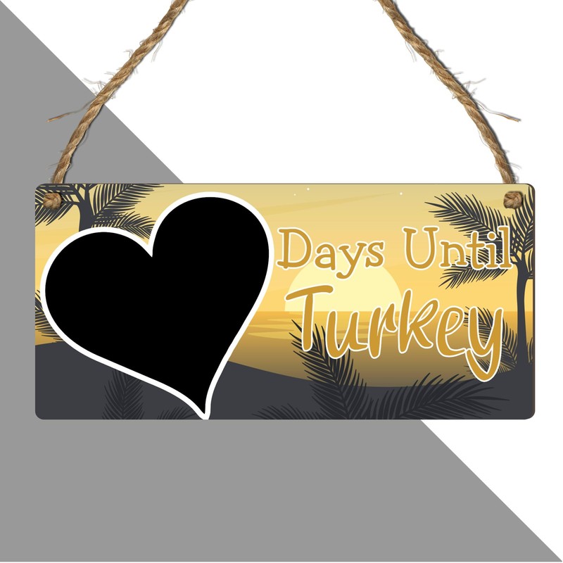 Days Until Turkey Holiday Countdown Plaque - MDF Wooden Hanging
