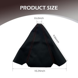 SLIMI 1 PC Car Shift Knob Dust Cover, 9.06" Waterproof PU Leather Vehicle Modification Shifter Boots Cover, Universal Automotive Shifter Lever Protector Accessories for (Black & Red)