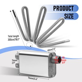 MaxEarn Small Upgrade Silencer with 300 cm Exhaust Hose for Power Generator, Car Stainless Steel Exhaust Pipe Auxiliary Heater, Exhaust Pipes with 2 Clips for Ebespacher Air Diesel Heater