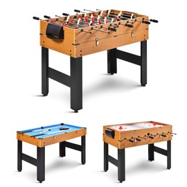 GYMAX 3 in 1 Multi Game Table, 49 Inch with Foosball Hockey & Billiards, Competition Sized Combo Game Table for Home, Game Room, Bar, Party, Club
