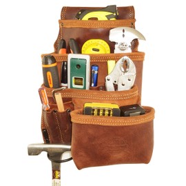 Graintex AS2530 Ambassador Series 10 Pocket Right-Handed Framers Tool Pouch Top Grain Leather for Framers, Constructors, Electricians, Plumbers, Handyman
