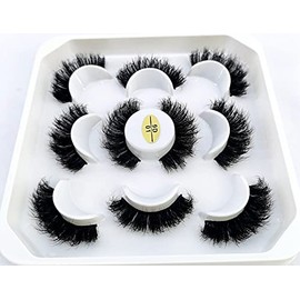 HBZGTLAD new 5 Pairs 25 mm 3d Mink Lashes Bulk Faux with Custom Natural Mink Lashes Pack Short Wholesales Natural False Eyelashes (9D-01)