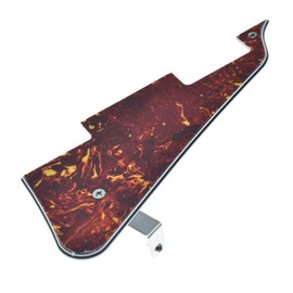 KAISH Vintage Tortoise LP Guitar Pickguard with Chrome Stainless Steel Bracket and Steel Mounting Screws for USA Les Paul